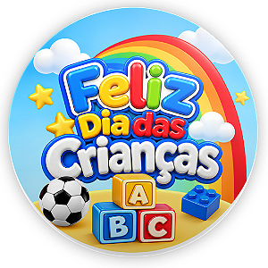 Capa Painel Redondo Sublimado - Dia das Crianças