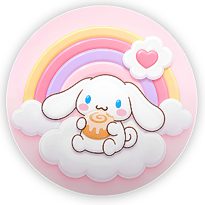 Capa Painel Redondo Sublimado - Cinnamoroll
