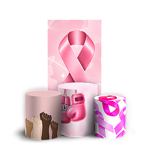 Capas Faixa Lateral e Trio Cilindro Sublimado Veste Fácil - Outubro Rosa