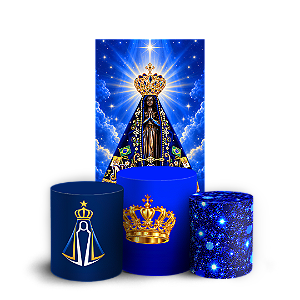 Capas Faixa Lateral e Trio Cilindro Sublimado Veste Fácil - Nossa Senhora Aparecida