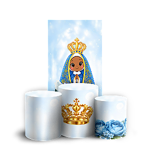 Capas Faixa Lateral e Trio Cilindro Sublimado Veste Fácil - Nossa Senhora Aparecida