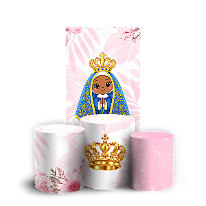 Capas Faixa Lateral e Trio Cilindro Sublimado Veste Fácil - Nossa Senhora Aparecida