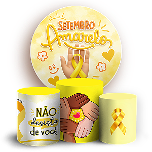 Capas Painel Redondo e Trio Cilindro Sublimado - Setembro Amarelo