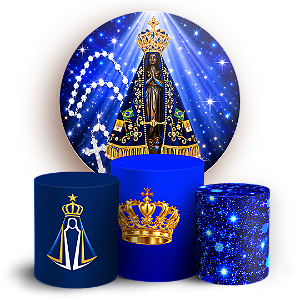 Capas Painel Redondo e Trio Cilindro Sublimado - Nossa Senhora Aparecida