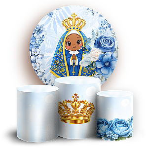 Capas Painel Redondo e Trio Cilindro Sublimado - Nossa Senhora Aparecida