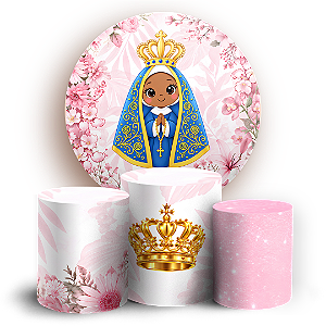 Capas Painel Redondo e Trio Cilindro Sublimado - Nossa Senhora Aparecida