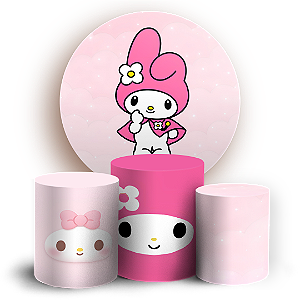 Capas Painel Redondo e Trio Cilindro Sublimado - My Melody