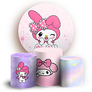 Capas Painel Redondo e Trio Cilindro Sublimado - My Melody