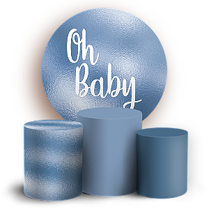 Capas Painel Redondo e Trio Cilindro Sublimado - Oh Baby