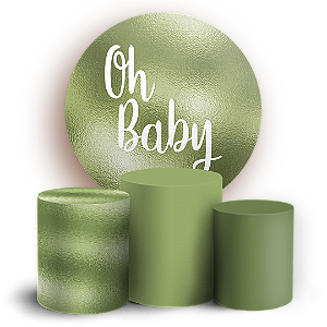 Capas Painel Redondo e Trio Cilindro Sublimado - Oh Baby