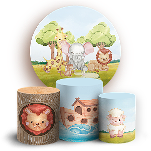 Capas Painel Redondo e Trio Cilindro Sublimado - A Arca de Noé