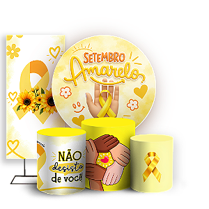 Capas Painel Redondo Trio Cilindro e Faixa Lateral Sublimado - Setembro Amarelo