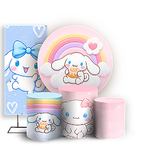 Capas Painel Redondo Trio Cilindro e Faixa Lateral Sublimado - Cinnamoroll