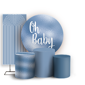 Capas Painel Redondo Trio Cilindro e Faixa Lateral Sublimado - Oh Baby