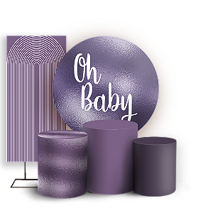 Capas Painel Redondo Trio Cilindro e Faixa Lateral Sublimado - Oh Baby