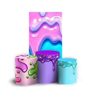 Capas Faixa Lateral e Trio Cilindro Sublimado Veste Fácil - Slime