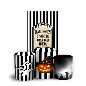 Capas Faixa Lateral e Trio Cilindro Sublimado Veste Fácil - Halloween