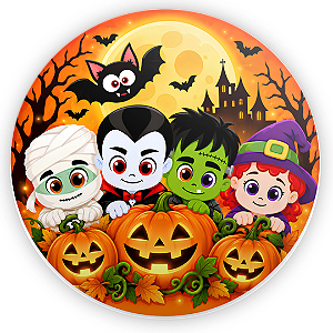 Capa Painel Redondo Sublimado - Halloween