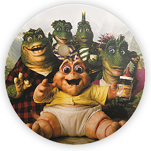 Capa Painel Redondo Sublimado - Família Dinossauro