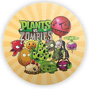 Capa Painel Redondo Sublimado - Plant Zombie