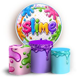 Capas Painel Redondo e Trio Cilindro Sublimado - Slime