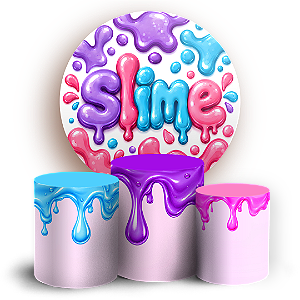 Capas Painel Redondo e Trio Cilindro Sublimado - Slime