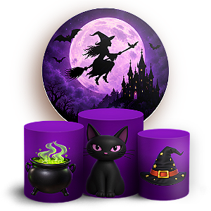Capas Painel Redondo e Trio Cilindro Sublimado - Halloween