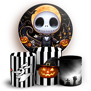 Capas Painel Redondo e Trio Cilindro Sublimado - Halloween