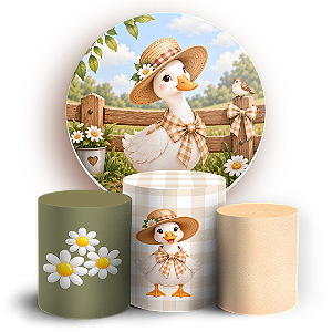 Capas Painel Redondo e Trio Cilindro Sublimado - Gansos