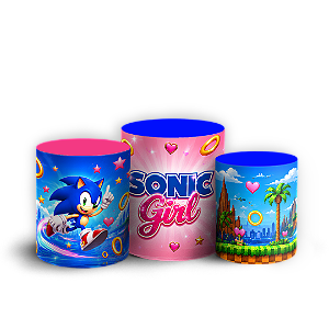 Capas Trio Cilindro Sublimado Veste Fácil - Sonic