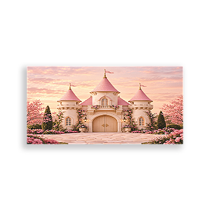 Capa Painel Retangular Sublimado - Castelo Rosa