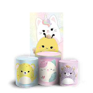Capas Faixa Lateral e Trio Cilindro Sublimado Veste Fácil - Squishmallow