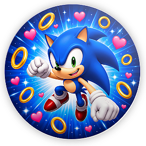 Capa Painel Redondo Sublimado - Sonic