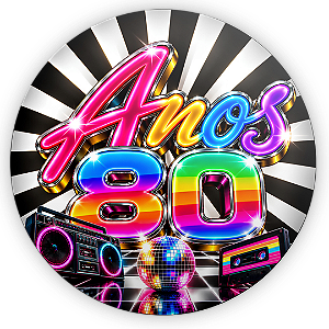 Capa Painel Redondo Sublimado - Anos 80