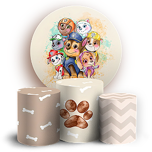 Capas Painel Redondo e Trio Cilindro Sublimado - Patrulha Canina