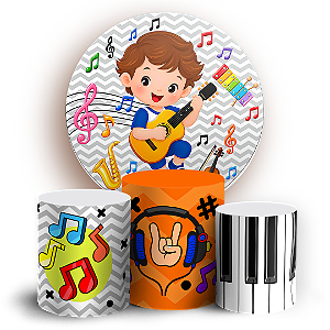 Capas Painel Redondo e Trio Cilindro Sublimado - Musical