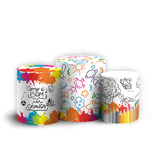 Capas Trio Cilindro Sublimado Veste Fácil - Dia das Crianças