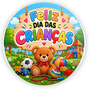 Capa Painel Redondo Sublimado - Dia das Crianças