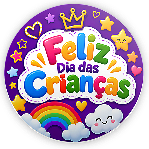 Capa Painel Redondo Sublimado - Dia das Crianças