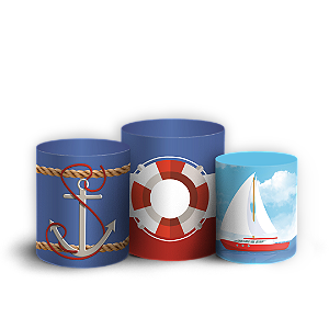 Capas Trio Cilindro Sublimado Veste Fácil - Náutico