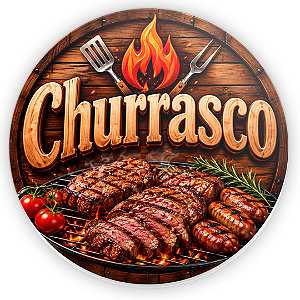 Capa Painel Redondo Sublimado - Churrasco
