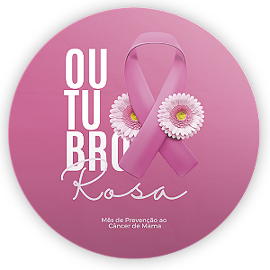 Capa Painel Redondo Sublimado - Outubro Rosa