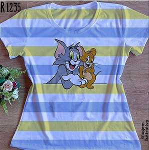 T-shirt Babylook Feminina no Atacado Tom e Jerry