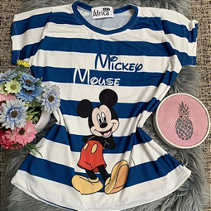 T-Shirt Plus Size Estampada Azul - Disney