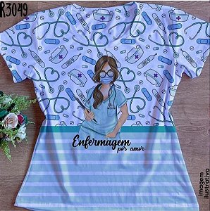 T shirt Feminina Baby Look enfermagem