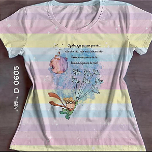 T shirt Feminina Baby Look pequeno príncipe