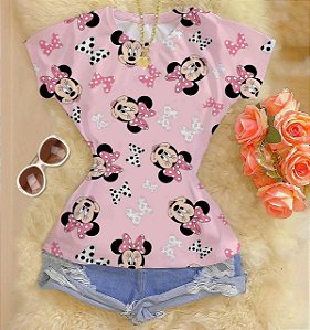 Tshirts feminina estampada  - Minnie Laços