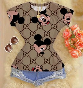 Tshirts feminina estampada-Mickey Gucci