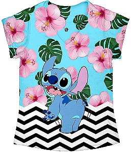 T shirt Feminina no Atacado Stitch Floral