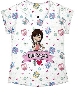 T-shirt Feminina no Atacado Educação I Love